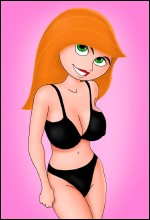 Sexy Kim Possible in black lingerie